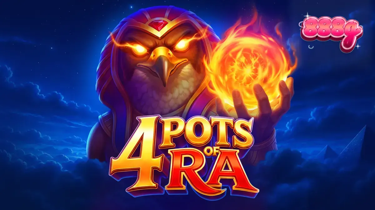 Interface do jogo de slot 4 Pots of Ra com tema egípcio